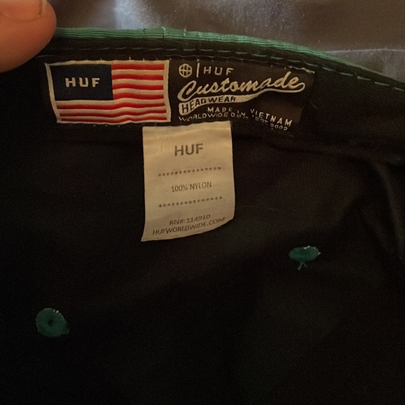Turquoise Huf snap back hat - Picture 2 of 3